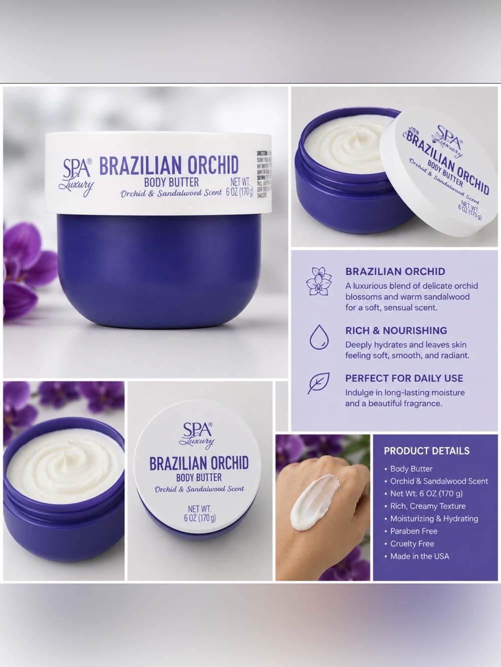 SPA Luxury Brazilian Orchid & Sandalwood Body Butter